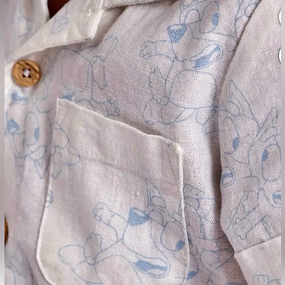 BLUEY BINGO TODDLER BOYS Outfit Button Up Shirt Shorts Set SIZE 2T NEW
